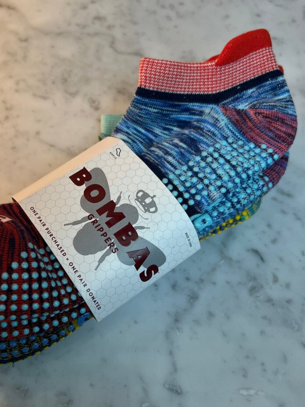 Bombas Grippers grip ankle socks 4-pack, large